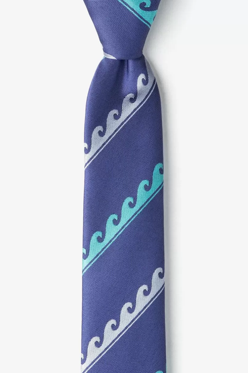 Ties Ocean Waves Skinny Tie Slate Store