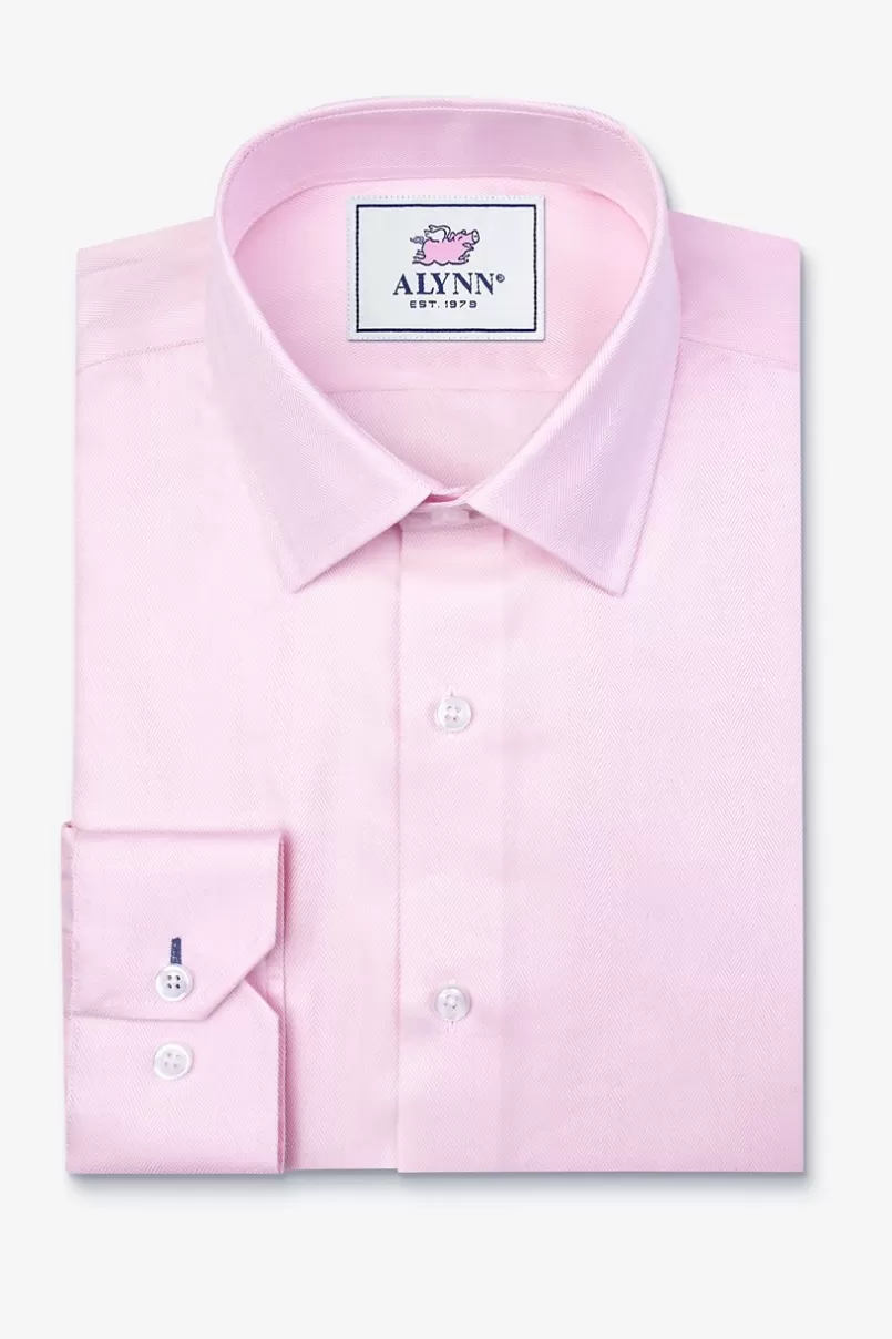 Ties Oliver Herringbone Dress Shirt Pink Cheap