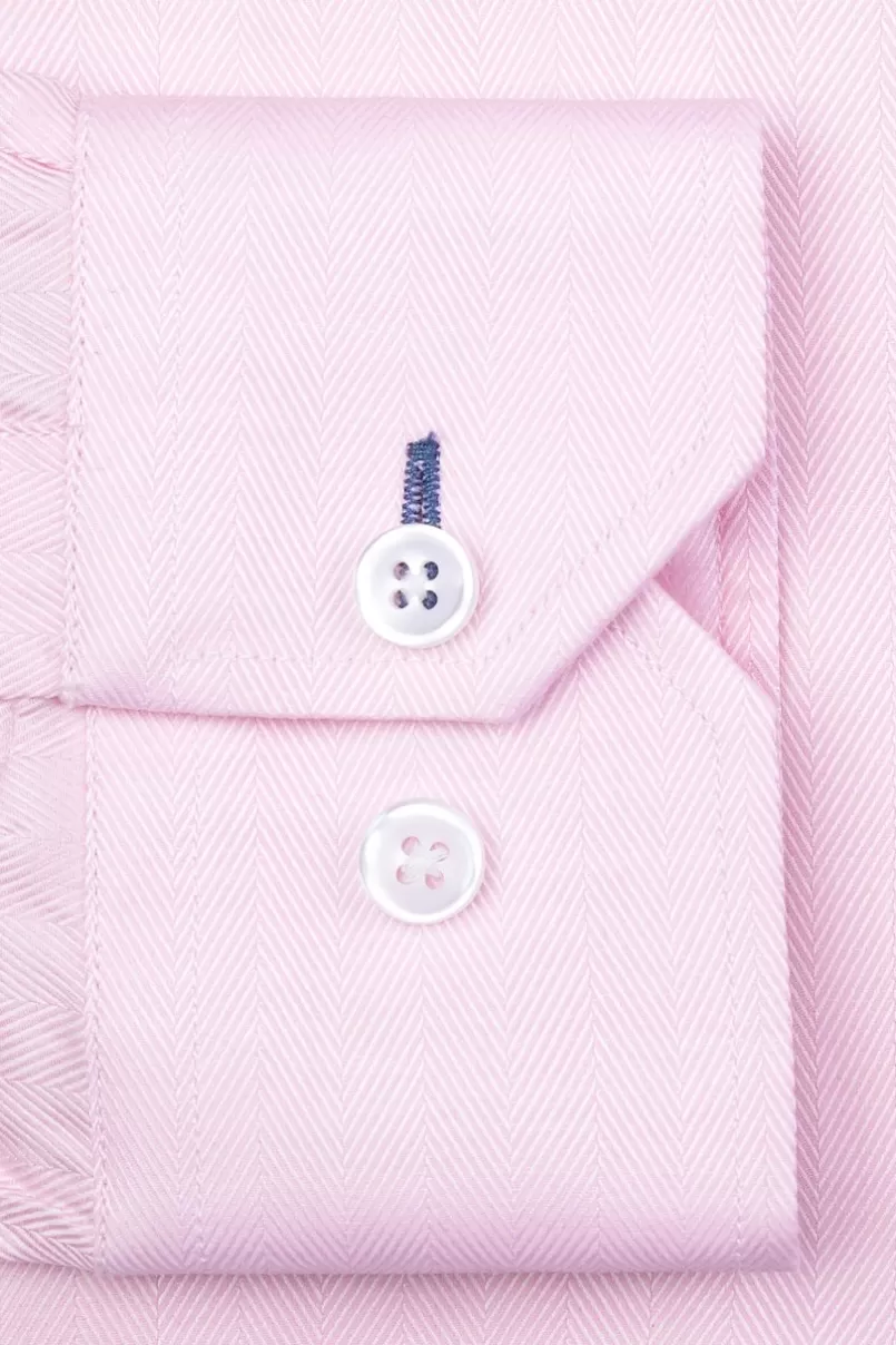Ties Oliver Herringbone Dress Shirt Pink Cheap