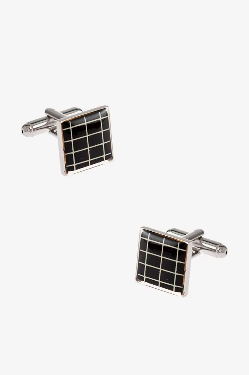 Ties On the Grid Black Cufflinks Best