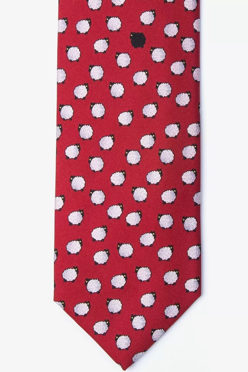 Ties One Black Sheep Burgundy Tie Hot
