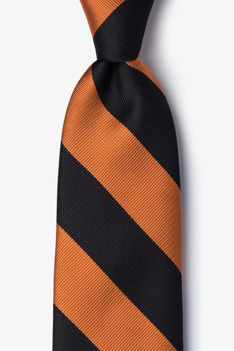 Ties Orange & Black Stripe Tie Orange&Black Store