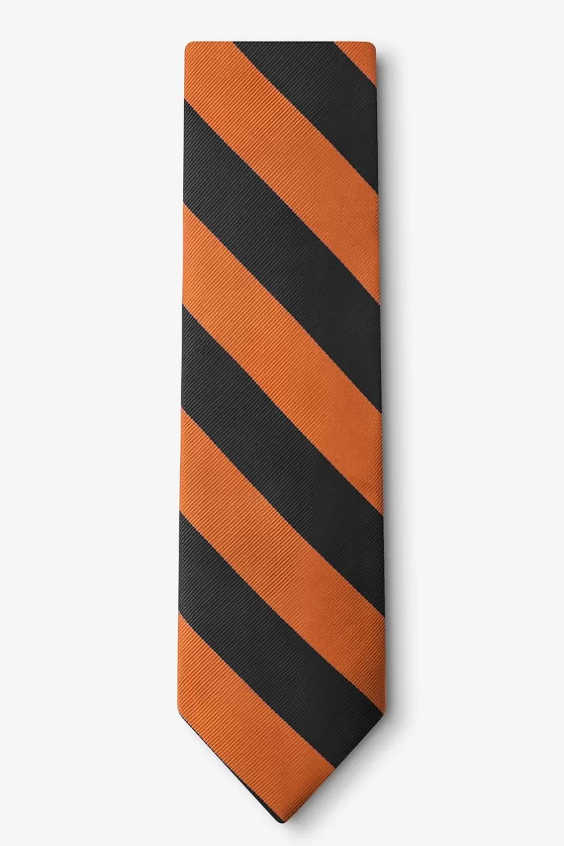 Ties Orange & Black Stripe Tie Orange&Black Store