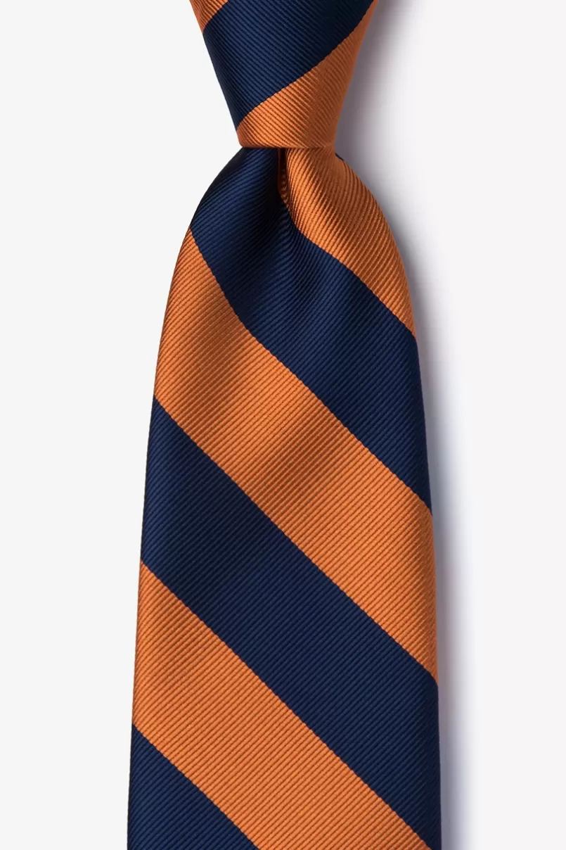 Ties Orange & Navy Stripe Tie Orange&NavyBlue Discount