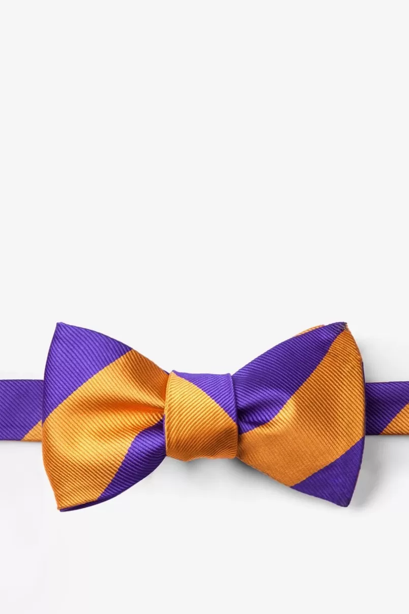 Ties Orange & Purple Stripe Self-Tie Bow Tie Orange&Purple Best Sale