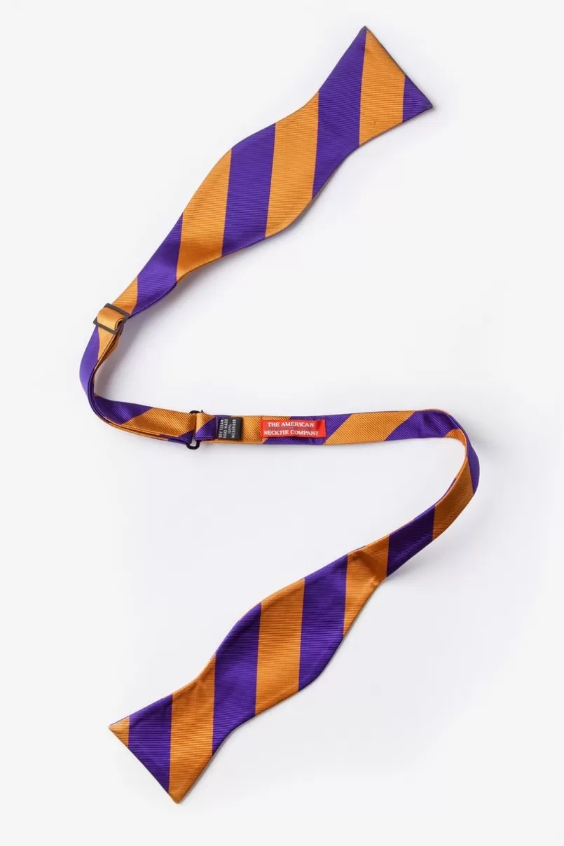 Ties Orange & Purple Stripe Self-Tie Bow Tie Orange&Purple Best Sale
