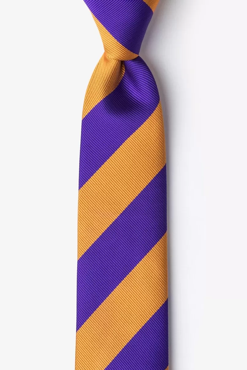 Ties Orange & Purple Stripe Skinny Tie Orange&Purple Clearance