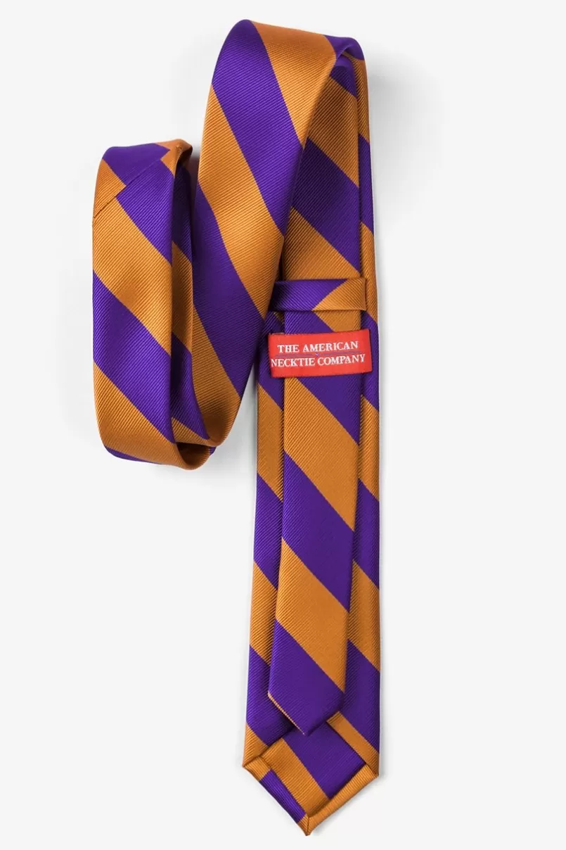 Ties Orange & Purple Stripe Skinny Tie Orange&Purple Clearance