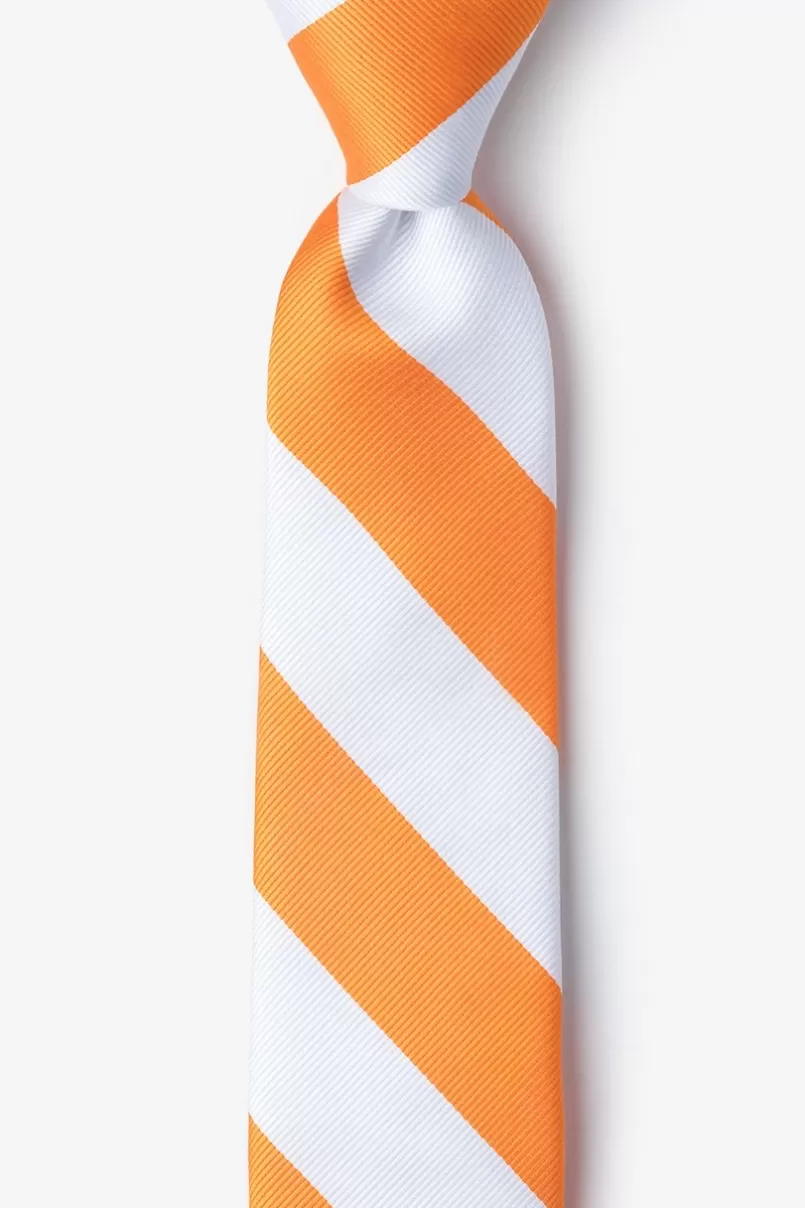 Ties Orange & White Skinny Tie New