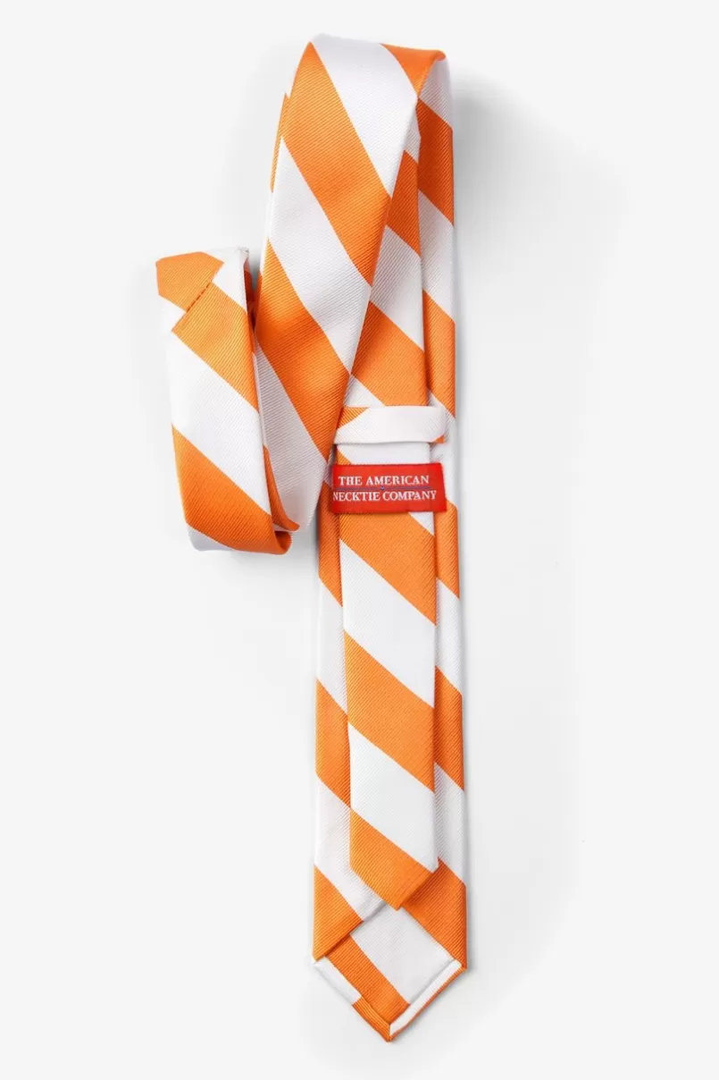 Ties Orange & White Skinny Tie New