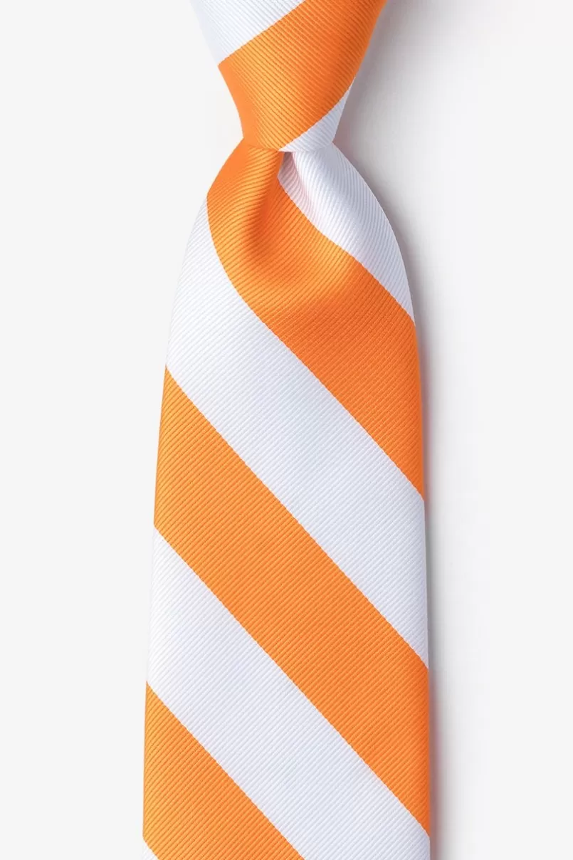 Ties Orange & White Stripe Tie Orange&White Flash Sale