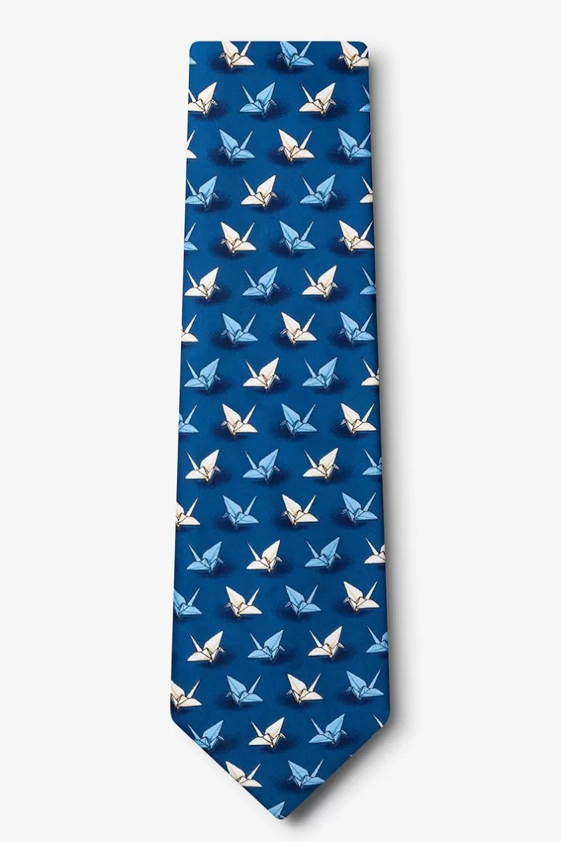 Ties Origami Crane Extra Long Tie Blue Shop
