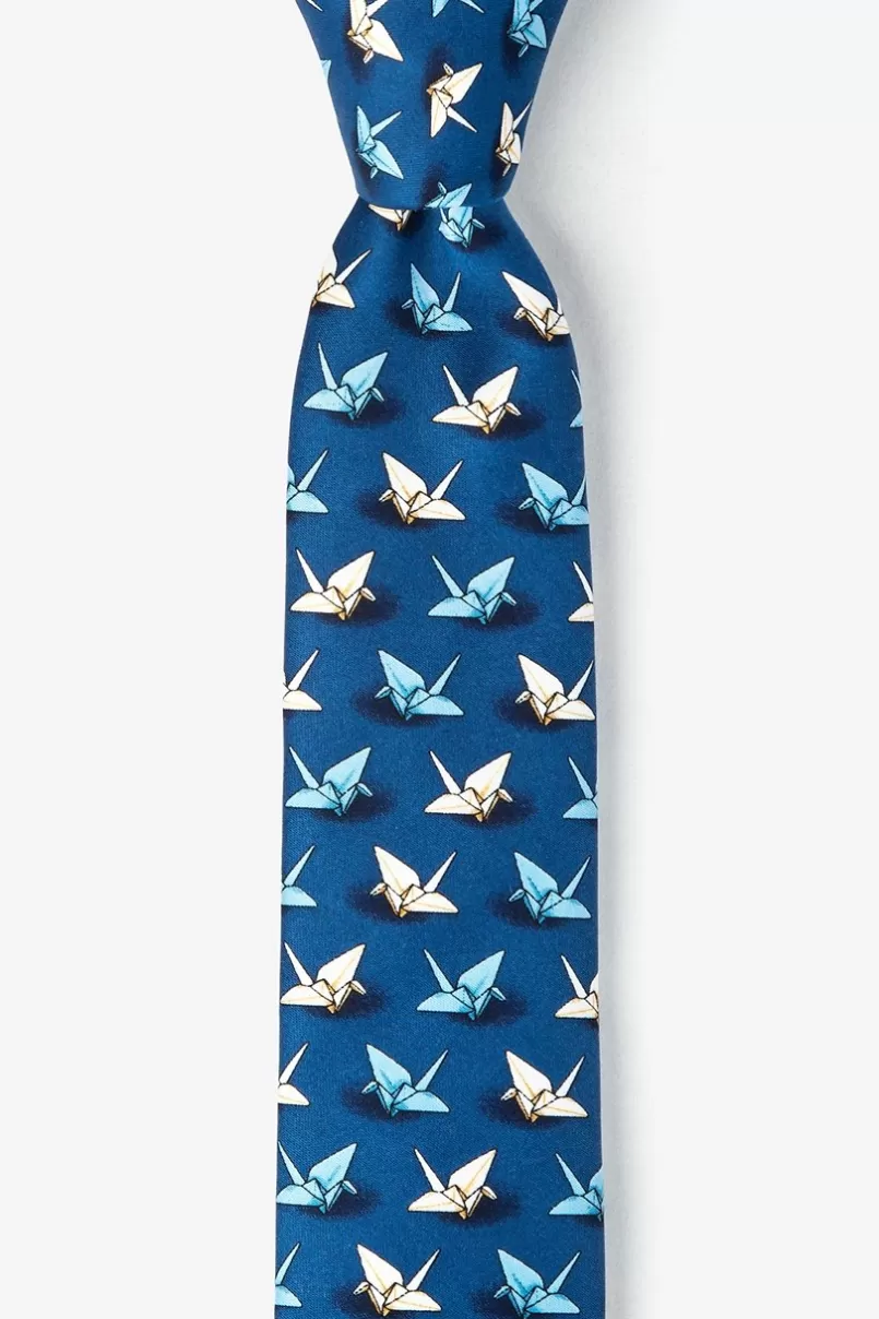 Ties Origami Crane Skinny Tie Blue Cheap