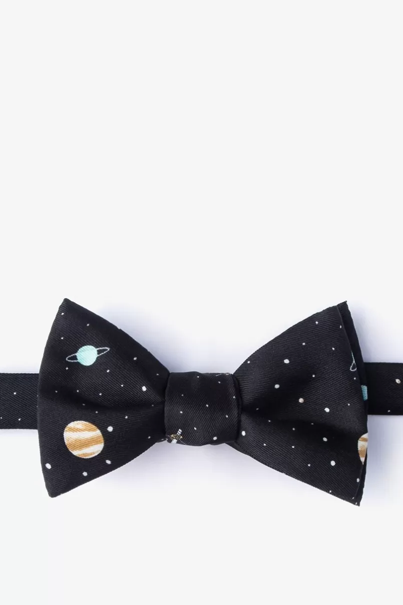 Ties Outer Space Black Self-Tie Bow Tie Outlet