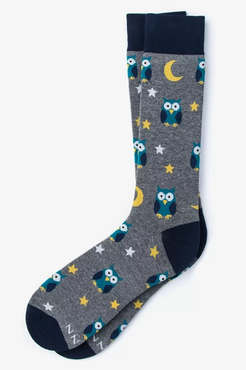 Ties Owl Gray Sock Best