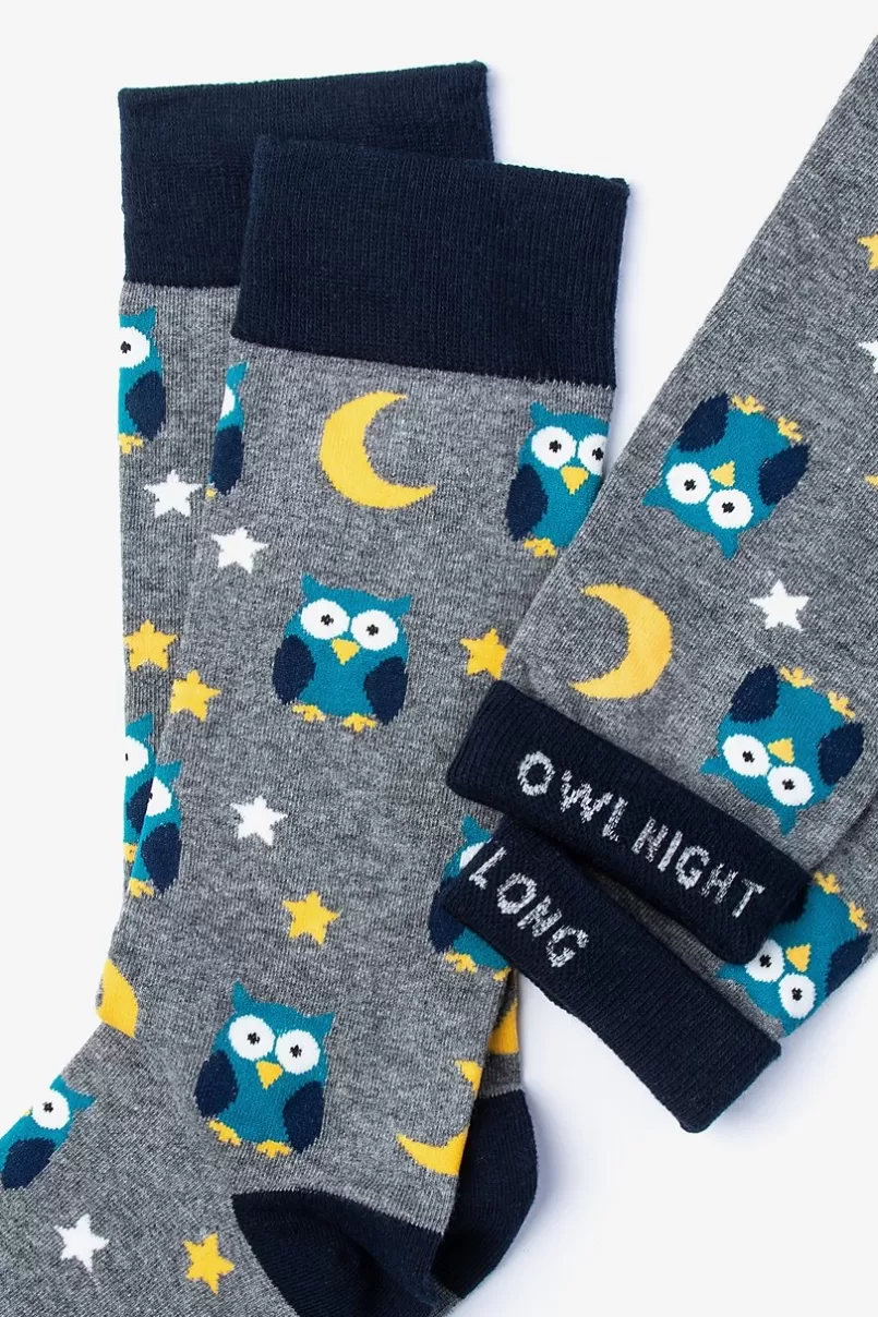 Ties Owl Gray Sock Best