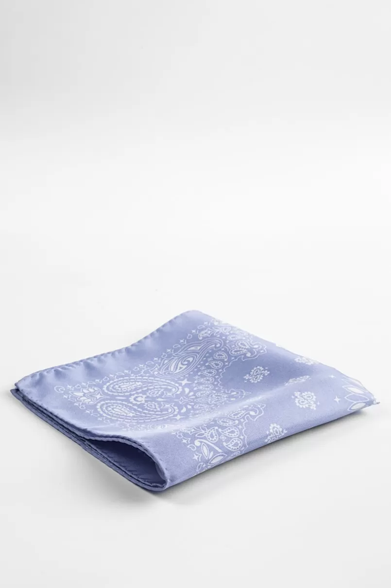 Ties Paisley Pocket Square Light Blue Pocket Square LightBlue&White Store