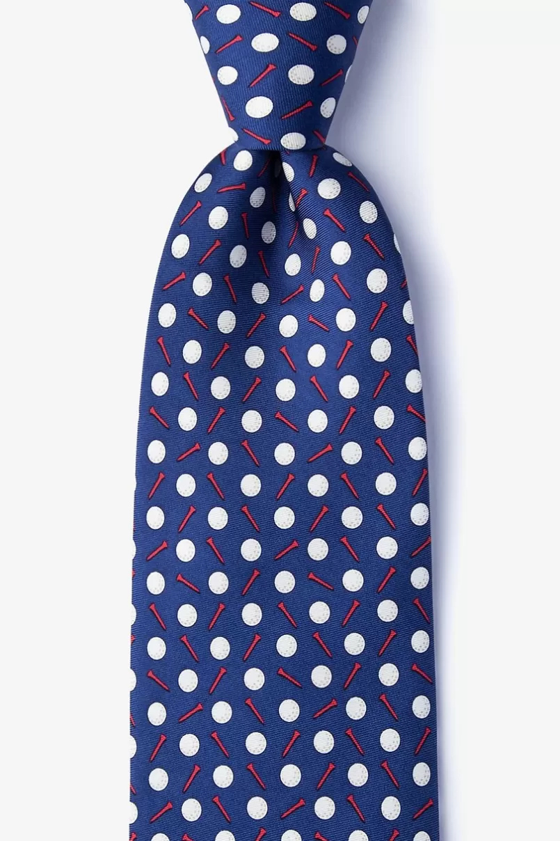 Ties Par-Tee Time Navy Blue Tie NavyBlue New