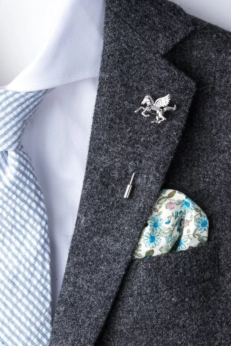 Ties Pegasus Silver Lapel Pin Fashion