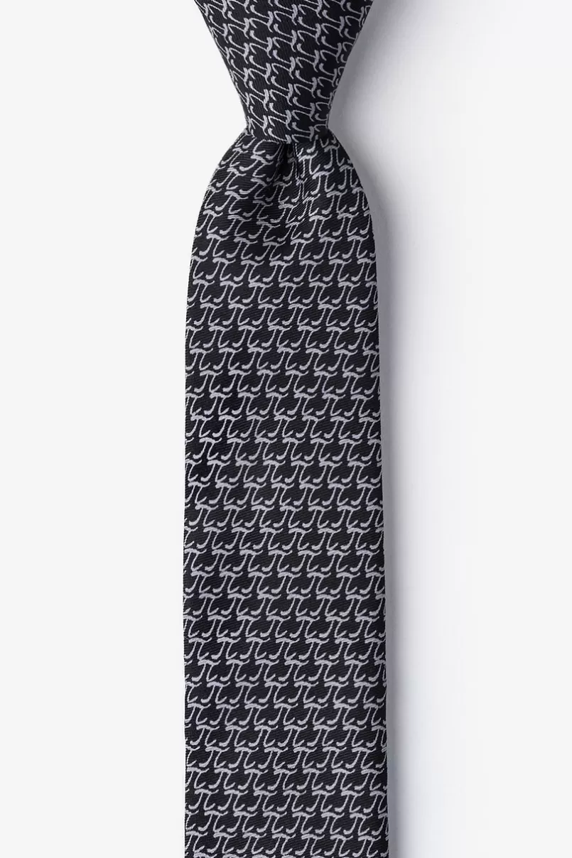 Ties Pi Black Skinny Tie Flash Sale