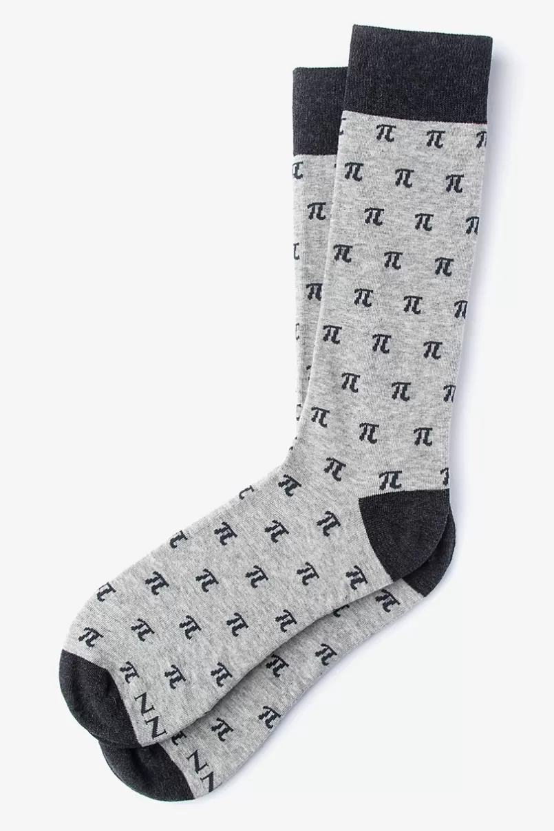 Ties Pi Is Forever Heather Gray Sock HeatherGray Shop