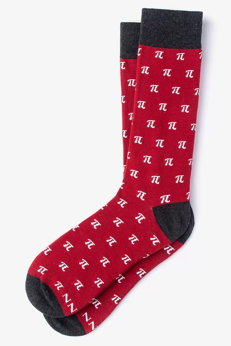 Ties Pi Is Forever Sock Red Outlet