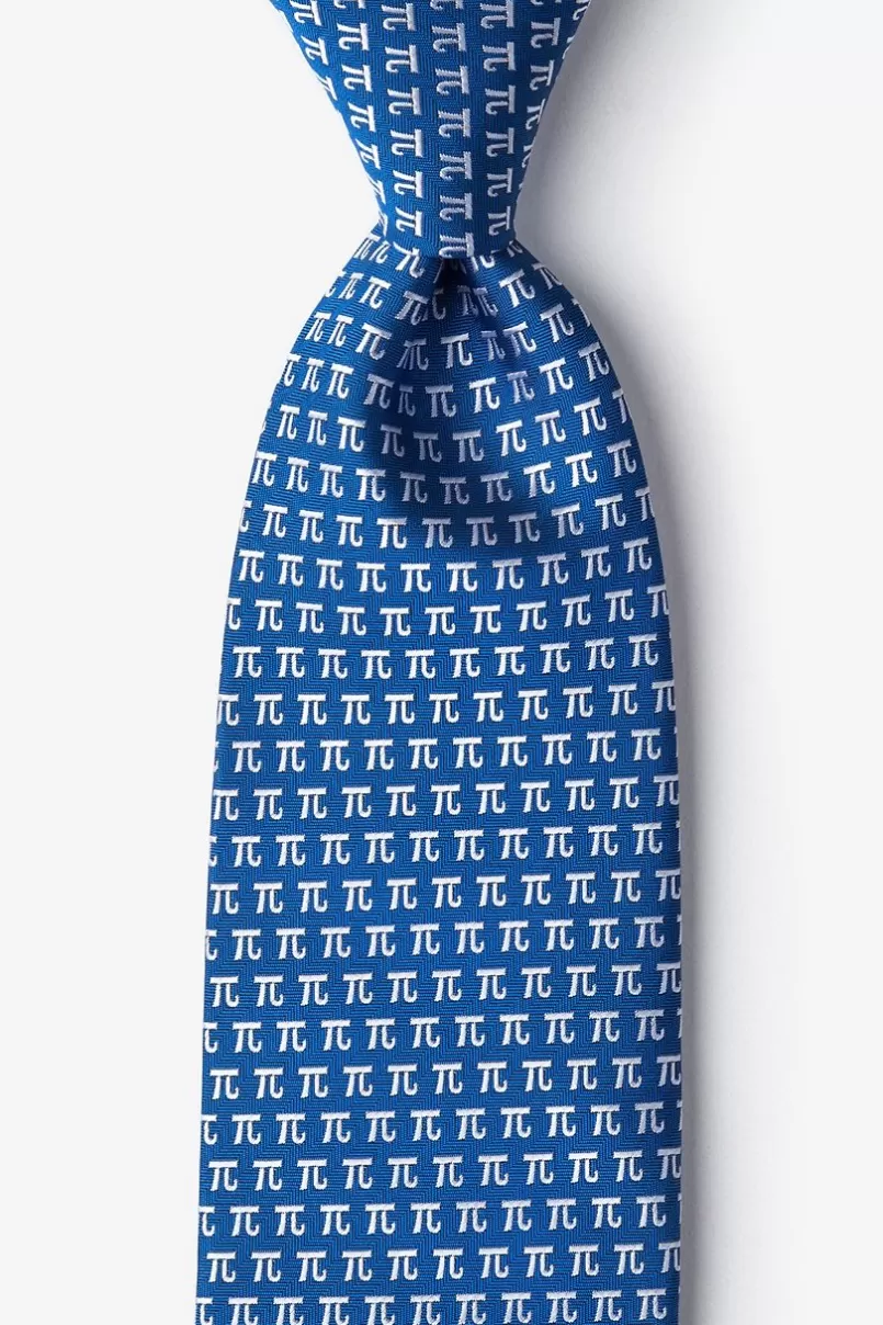 Ties Pi Symbol Blue Tie New