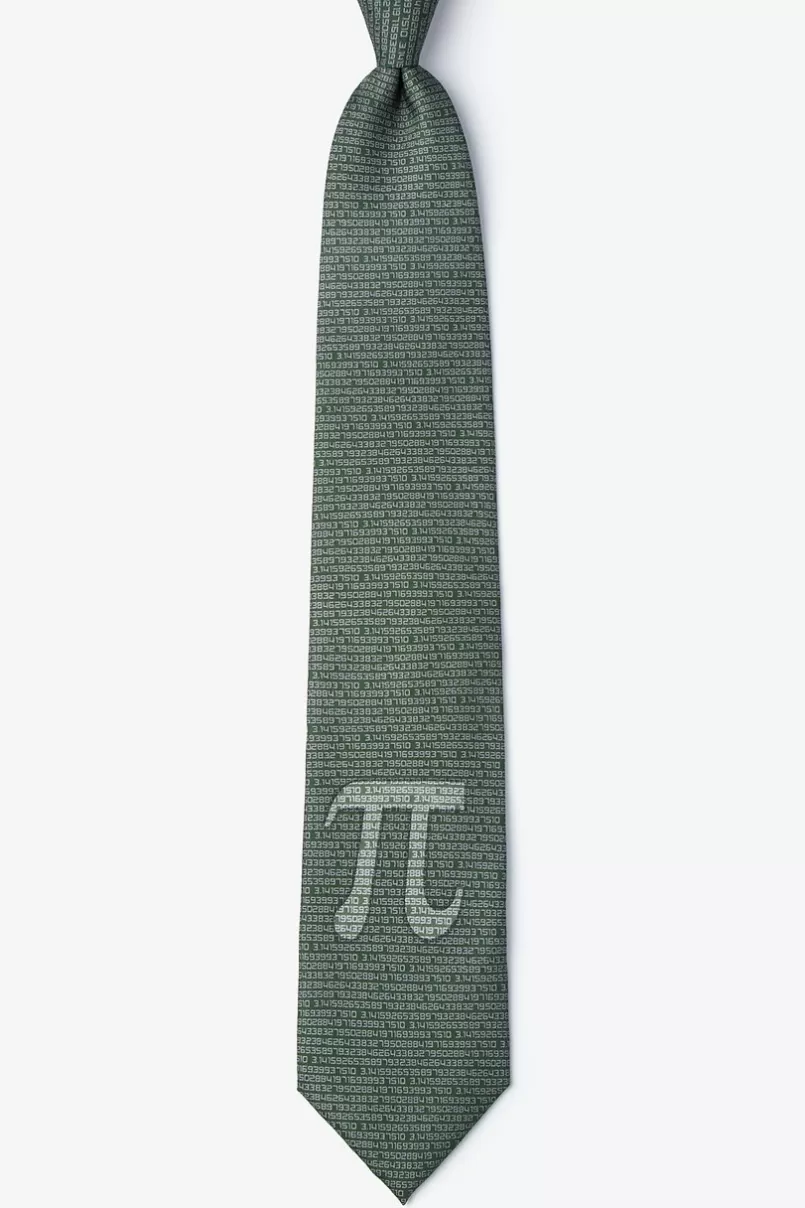 Ties Pi to the 50th Decimal Green Tie Discount