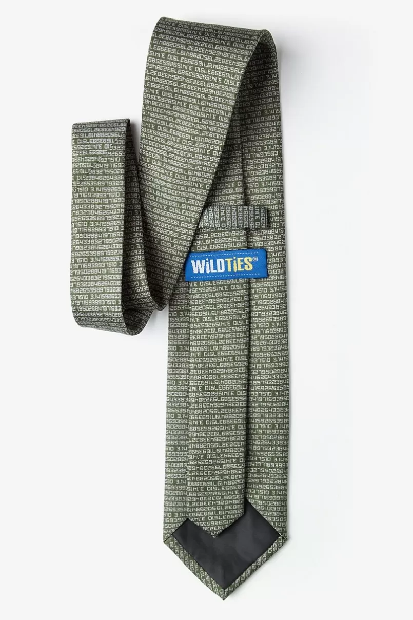 Ties Pi to the 50th Decimal Green Tie Discount