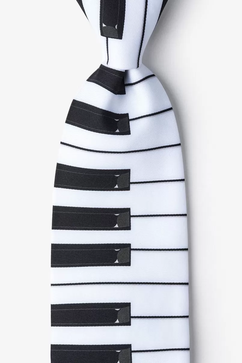 Ties Piano Keys White Tie Store