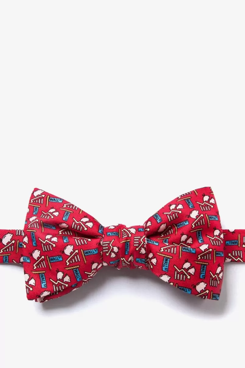 Ties Piggy Went to Market Red Self-Tie Bow Tie Discount