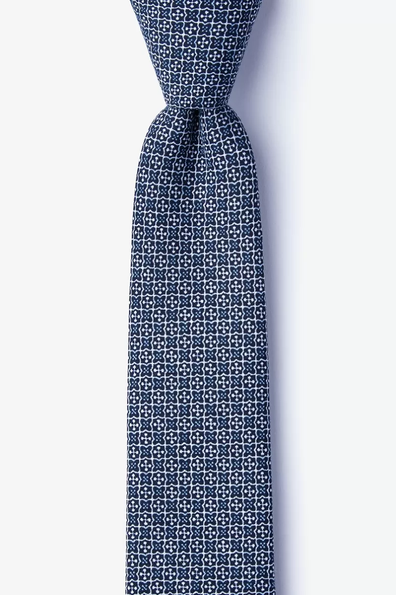 Ties Pike Navy Blue Skinny Tie Cheap