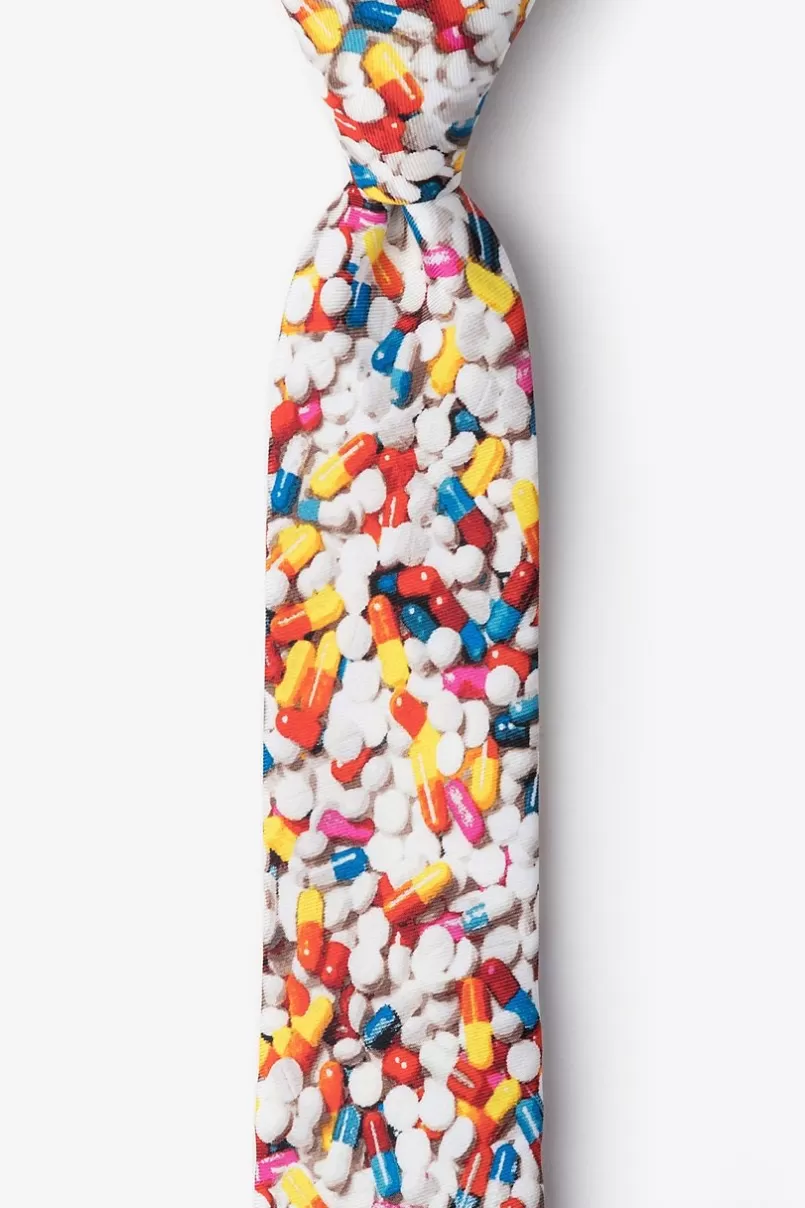 Ties Pill Poppin' White Skinny Tie Best