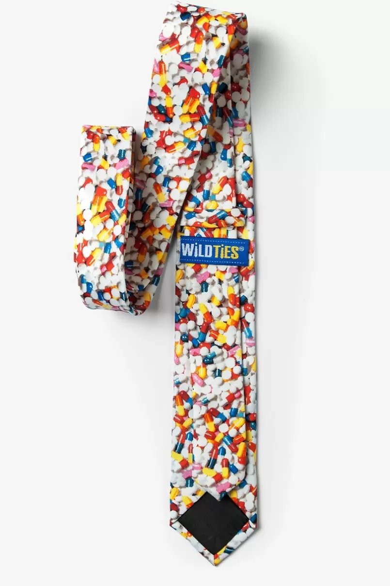 Ties Pill Poppin' White Skinny Tie Best