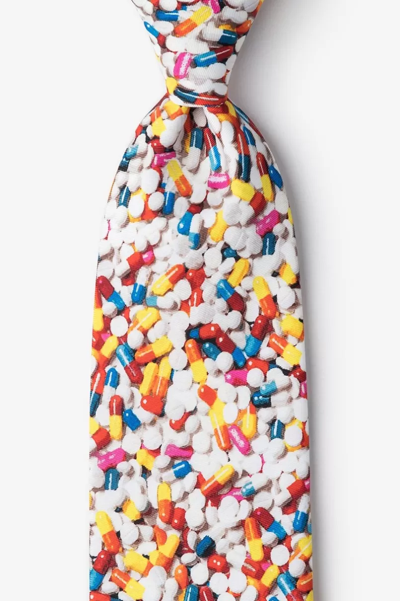 Ties Pill Poppin' White Tie Cheap