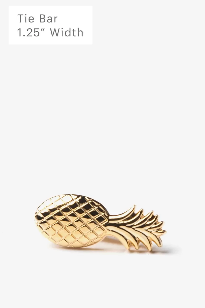 Ties Pineapple Tie Bar Gold Cheap
