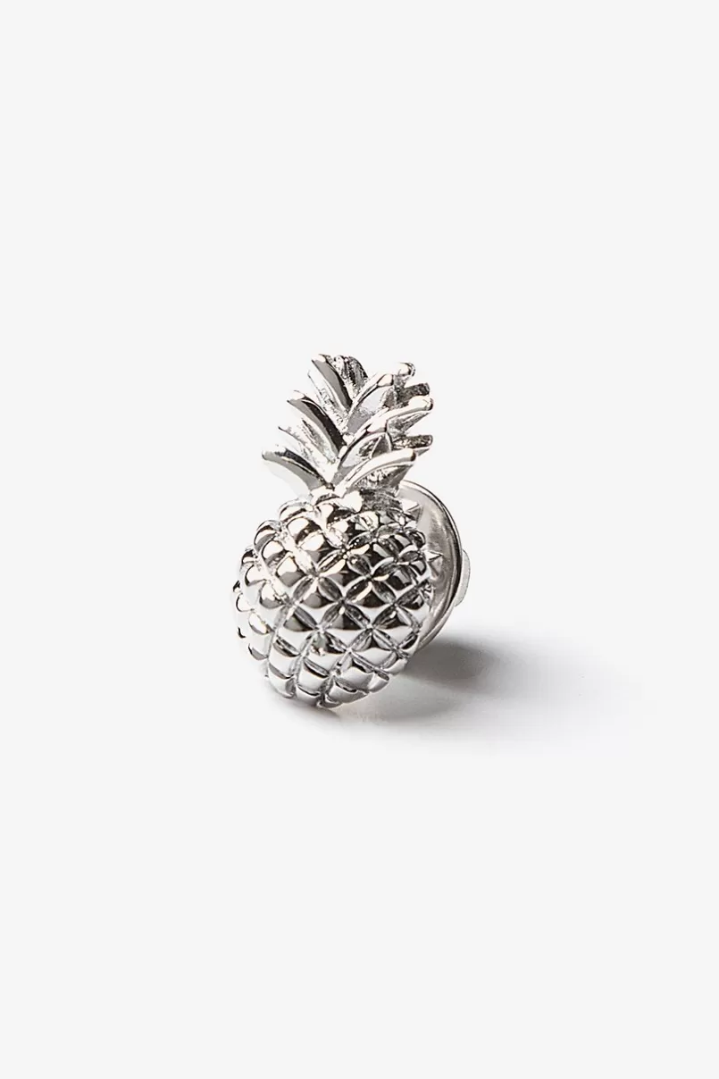Ties Pineapple Lapel Pin Silver Clearance