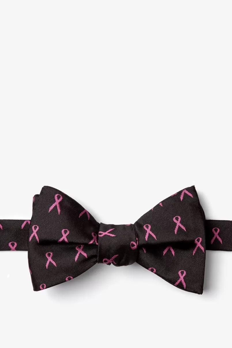 Ties Pink Ribbon for Breast Cancer Awareness Black Self-Tie Bow Tie Shop