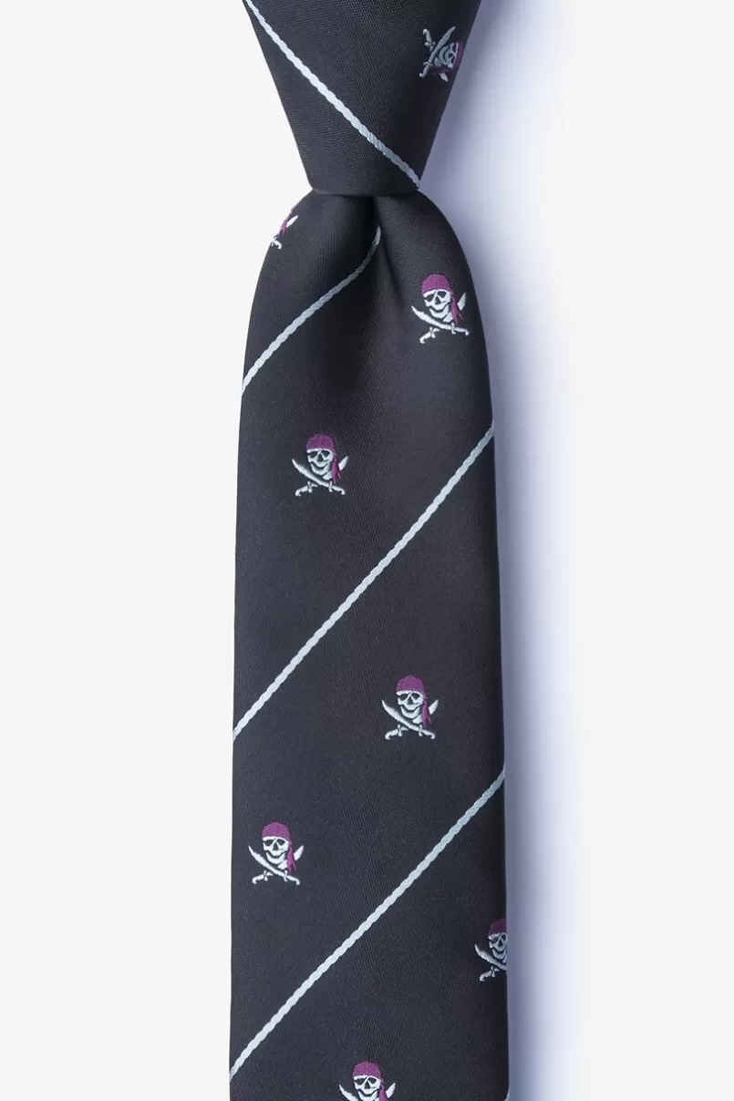 Ties Pirate Skull and Swords Skinny Tie Black Store