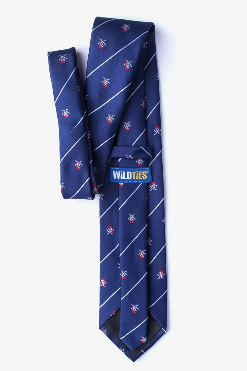 Ties Pirate Skull and Swords Navy Blue Extra Long Tie NavyBlue Best