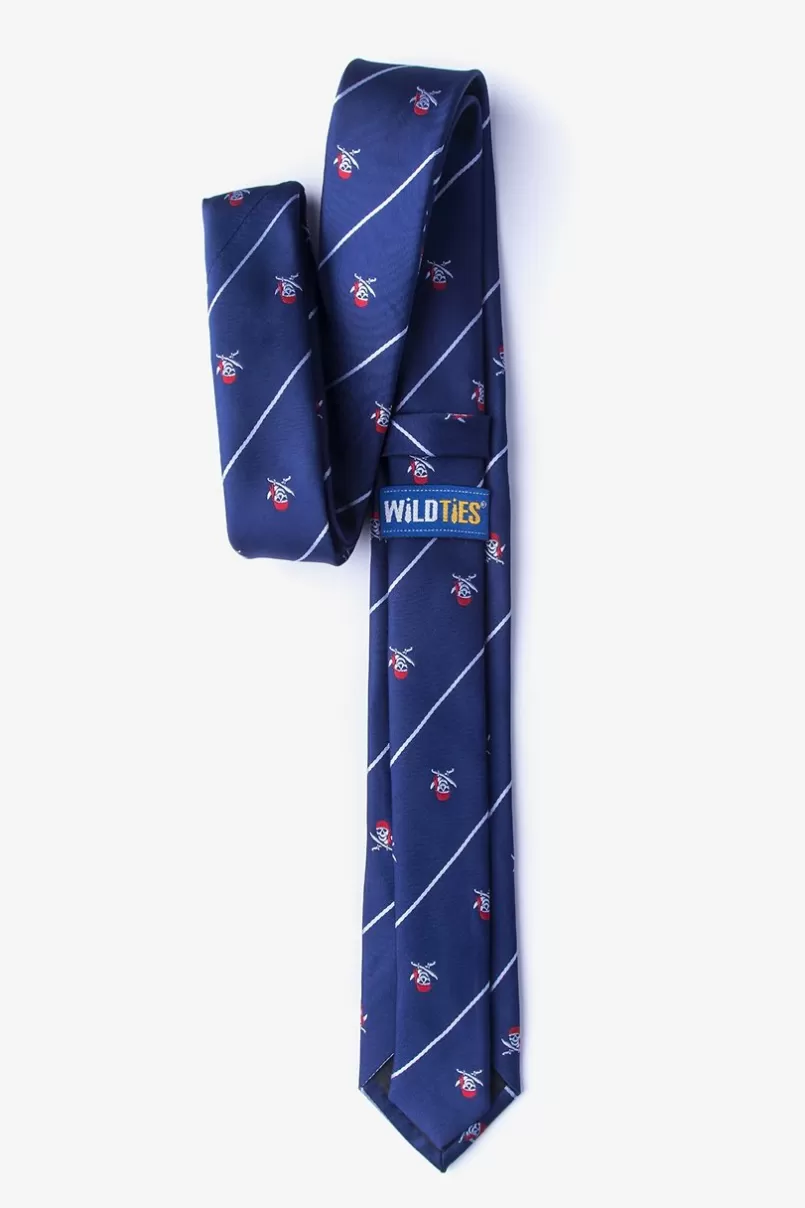 Ties Pirate Skull and Swords Navy Blue Skinny Tie NavyBlue Online