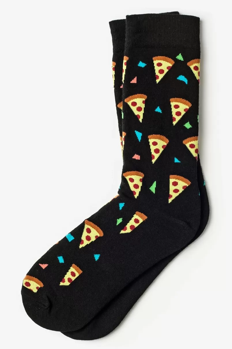 Ties Pizza Party Sock Black Best