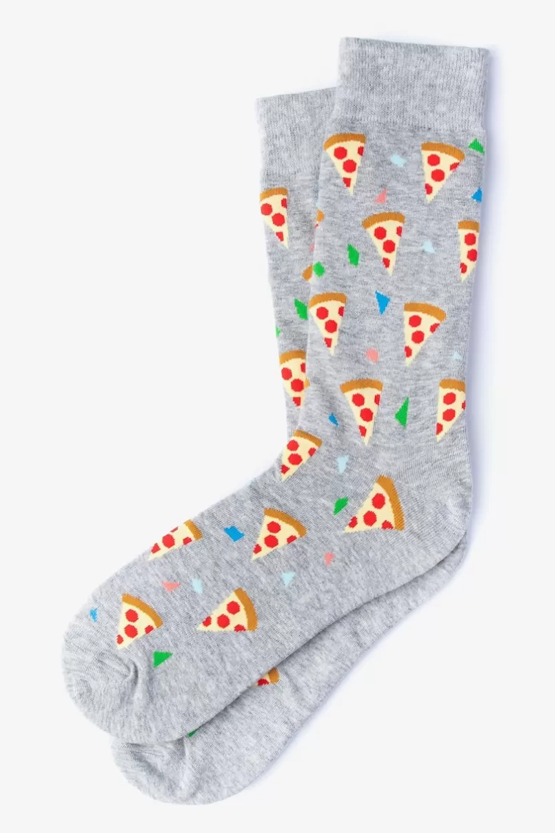 Ties Pizza Party Heather Light Gray Sock HeatherLightGray Clearance