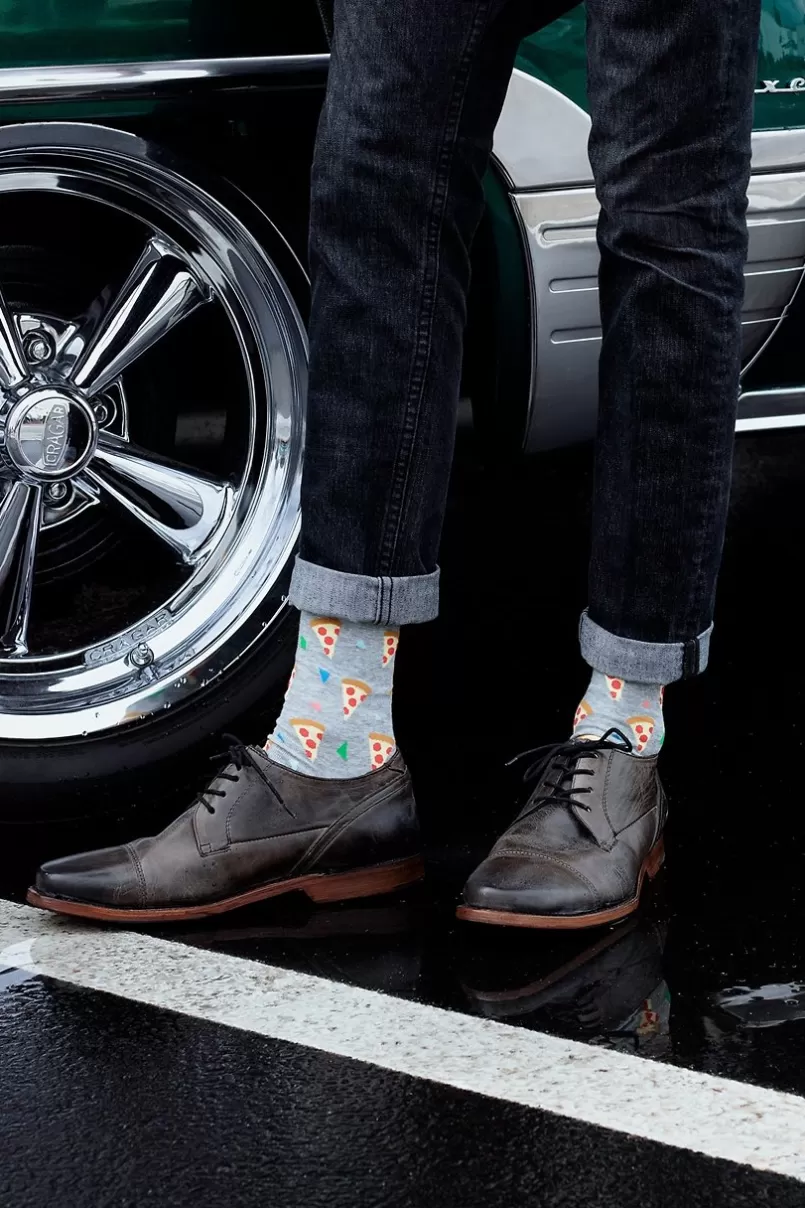 Ties Pizza Party Heather Light Gray Sock HeatherLightGray Clearance
