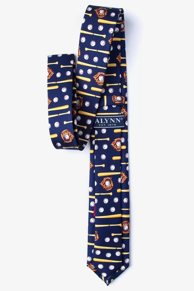 Ties Play Ball Navy Blue Skinny Tie Cheap