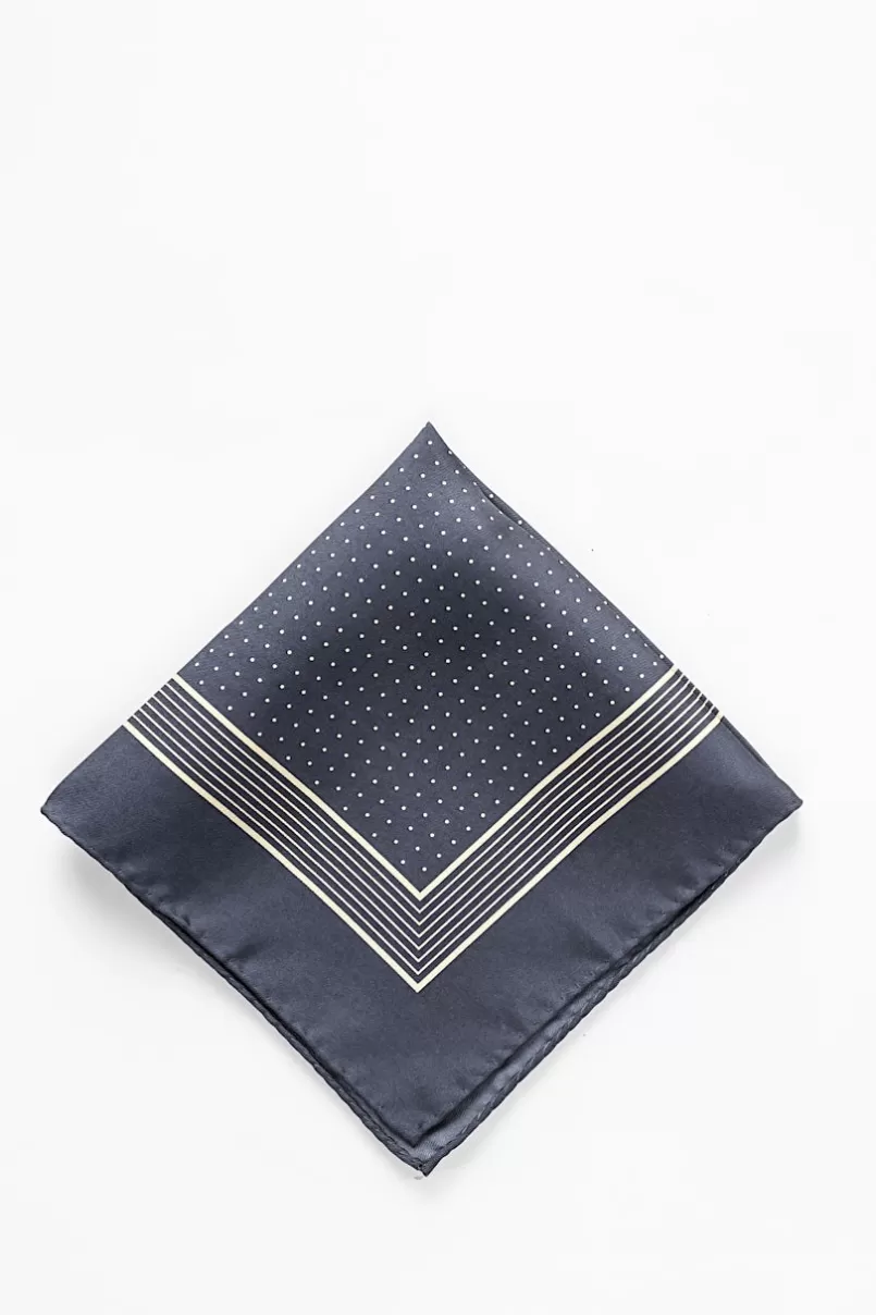 Ties Polkadot and Stripe Pocket Square Pocket Square Gray Clearance