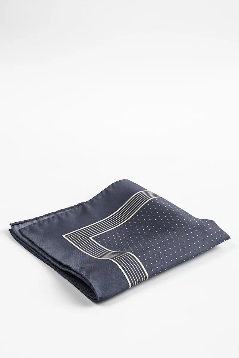 Ties Polkadot and Stripe Pocket Square Pocket Square Gray Clearance