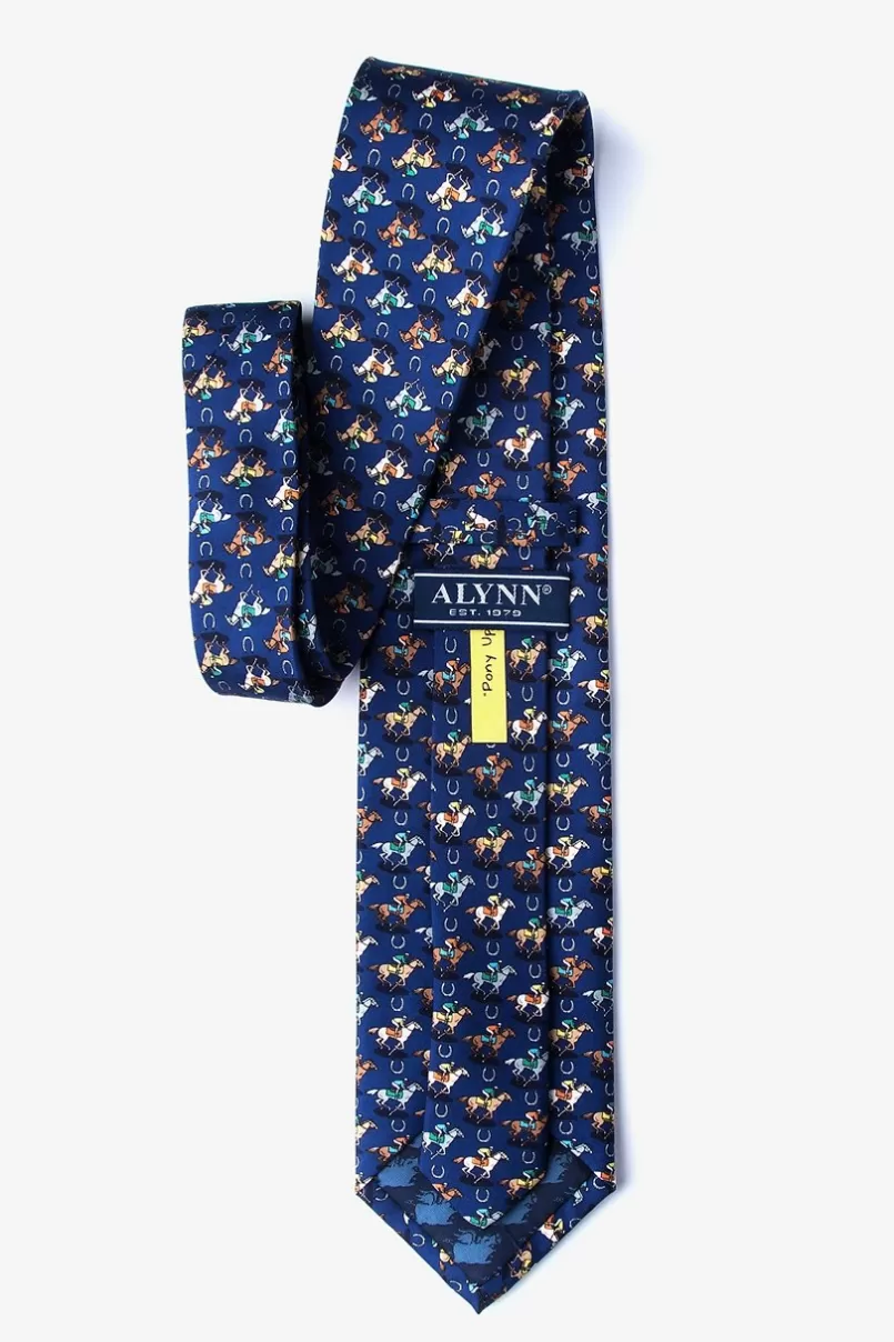 Ties Pony Up Navy Blue Tie Cheap