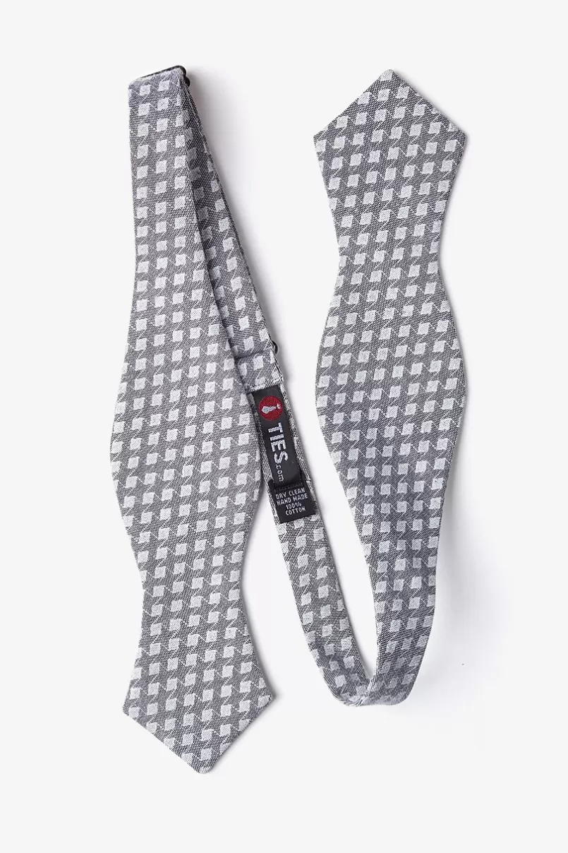 Ties Poway Diamond Tip Bow Tie Charcoal New