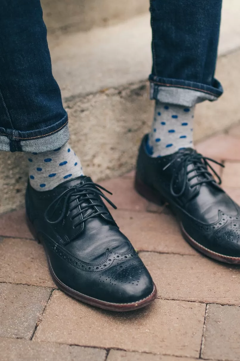 Ties Power Dots Sock Blue Shop
